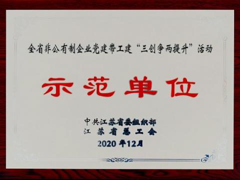 Z6尊龙凯时集团荣获全省非公有造企业党建带工建 “三创争两提升”活动示范单元
